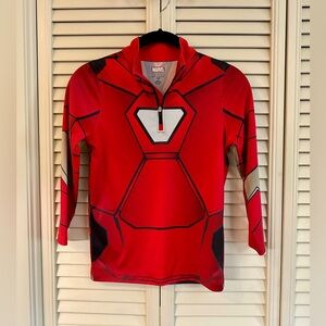 MARVEL SPYDER KIDS,RED,LONG SLEEVE SHIRT. STRETCHY,1/4 ZIP-UP PULLOVER.SIZE S(8)